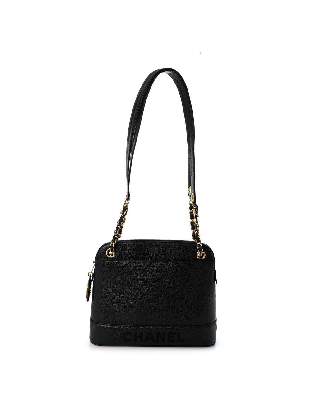 Chanel Caviar Cc Shoulder Bag Black #332398C14B
